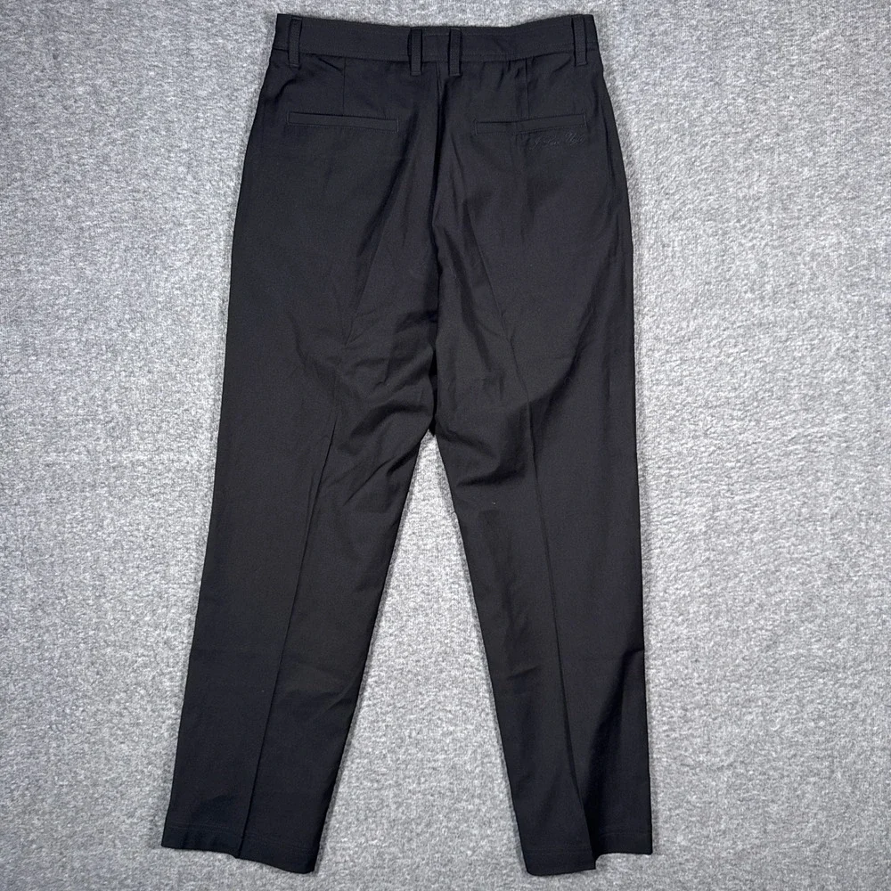 I Love Ugly Winston Pants Mens Small Black Pleated Wool Blend Stretch Trousers